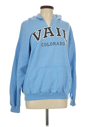 Pre-owned Gildan Pullover Hoodie In Blue