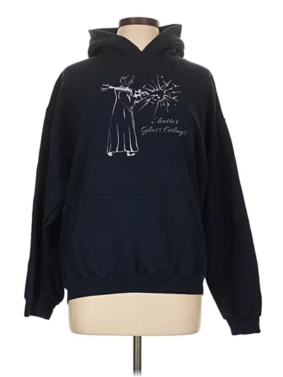 Pre-owned Gildan Pullover Hoodie In Blue