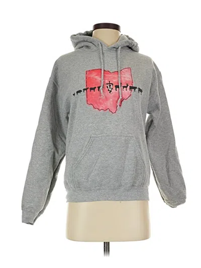 Pre-owned Gildan Pullover Hoodie In Gray