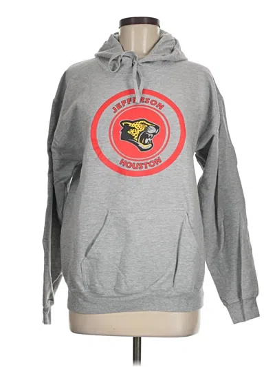 Pre-owned Gildan Pullover Hoodie In Gray