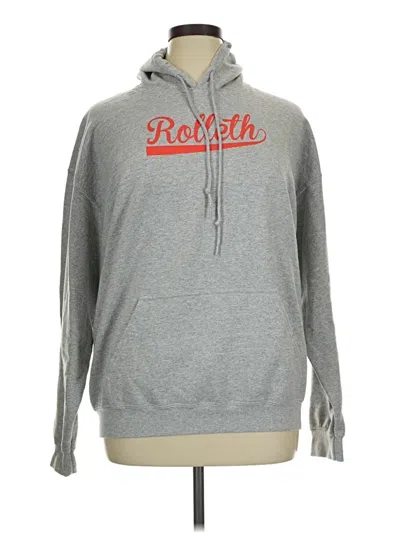 Pre-owned Gildan Pullover Hoodie In Gray