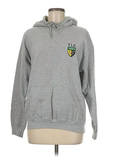 Pre-owned Gildan Pullover Hoodie In Gray