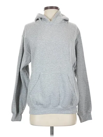 Pre-owned Gildan Pullover Hoodie In Gray
