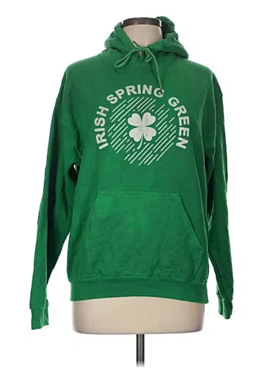 Pre-owned Gildan Pullover Hoodie In Green