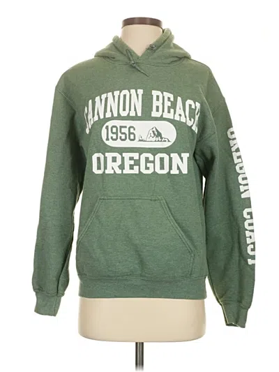 Pre-owned Gildan Pullover Hoodie In Green