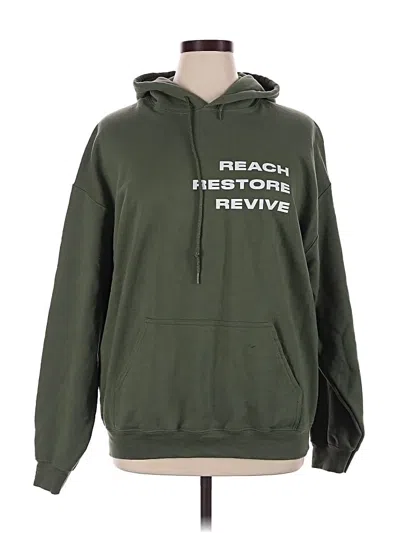 Pre-owned Gildan Pullover Hoodie In Green
