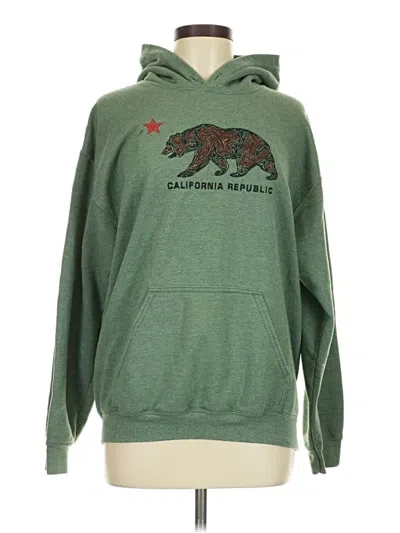 Pre-owned Gildan Pullover Hoodie In Green