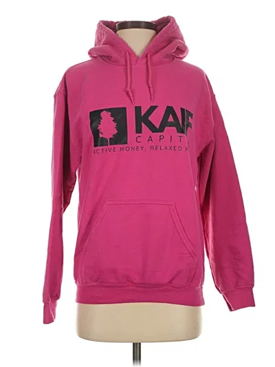 Pre-owned Gildan Pullover Hoodie In Pink