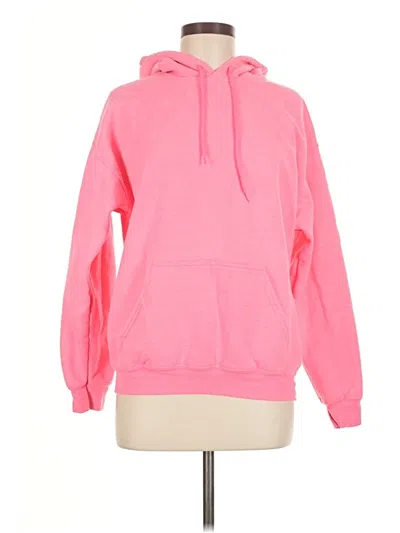 Pre-owned Gildan Pullover Hoodie In Pink