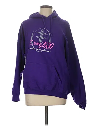 Pre-owned Gildan Pullover Hoodie In Purple