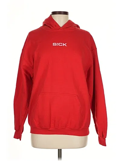 Pre-owned Gildan Pullover Hoodie In Red