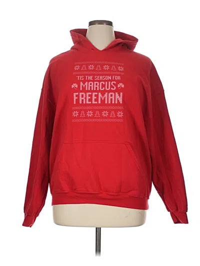 Pre-owned Gildan Pullover Hoodie In Red
