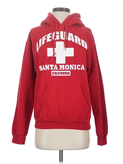 Pre-owned Gildan Pullover Hoodie In Red