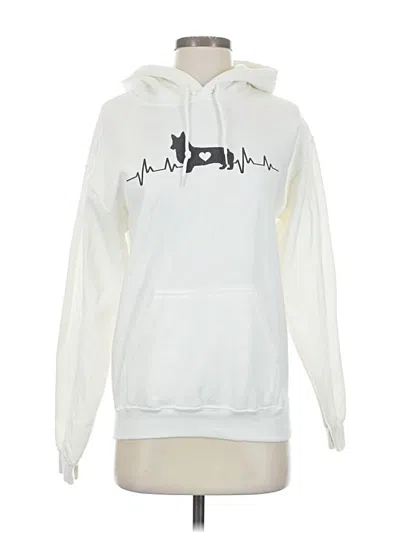Pre-owned Gildan Pullover Hoodie In White