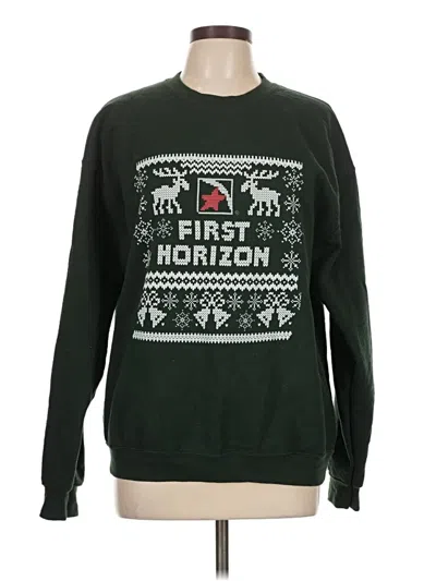Pre-owned Gildan Pullover Sweater In Green