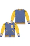 Gildan Riverdale Varsity Jacket (front/back Print) Long Sleeve Adult Poly Crew Tee / T-shirt In White