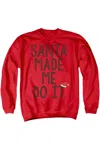Gildan Santa Made Me Do It Christmas Unisex Adult Crewneck Sweatshirt Sweater In Red