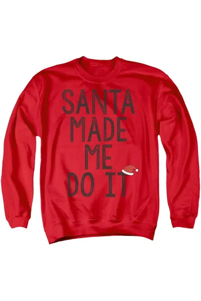 Gildan Santa Made Me Do It Christmas Unisex Adult Crewneck Sweatshirt Sweater In Red