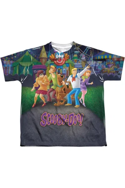 Gildan Kids' Scooby Doo Amusement Park (front/back Print) Short Sleeve Youth Poly Crew Tee / T-shirt In Green