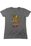 Gildan Scooby Doo Being Watched Short Sleeve Womens Tee / T-shirt In Pink