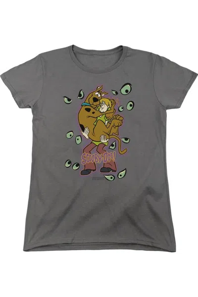Gildan Scooby Doo Being Watched Short Sleeve Womens Tee / T-shirt In Pink