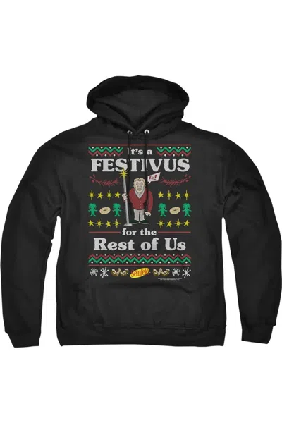 Gildan Seinfeld Festive Festivus Adult Pull Over Hoodie / Hooded Sweatshirt In Black