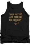 Gildan Seinfeld Pretzels Thirsty Adult Tank Top In Black