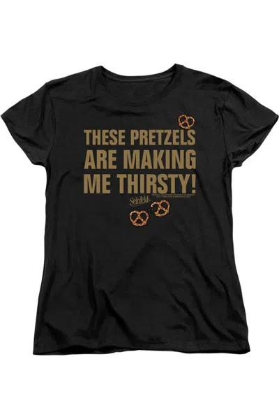 Gildan Seinfeld Pretzels Thirsty Short Sleeve Women´s Tee / T-shirt In Black