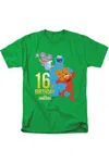 Gildan Sesame Street Merry Christmas Elmo, Tango, Abby Cadabby Short Sleeve Adult Tee / T-shirt In Green