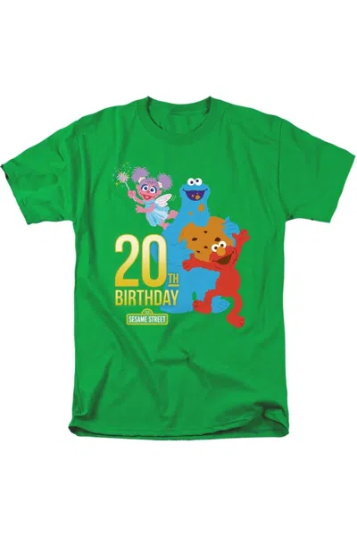 Gildan Sesame Street 20th Birthday Group Short Sleeve Adult Tee / T-shirt In Green