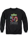 Gildan Sesame Street 50 Years Logo Adult Crewneck Sweatshirt In Black
