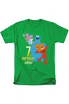 Gildan Sesame Street Merry Christmas Elmo, Tango, Abby Cadabby Short Sleeve Adult Tee / T-shirt In Green