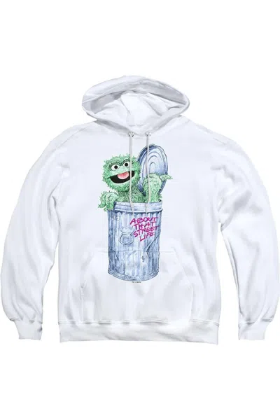 Gildan Sesame Street About That Street Life Adult Pull Over Hoodie In White