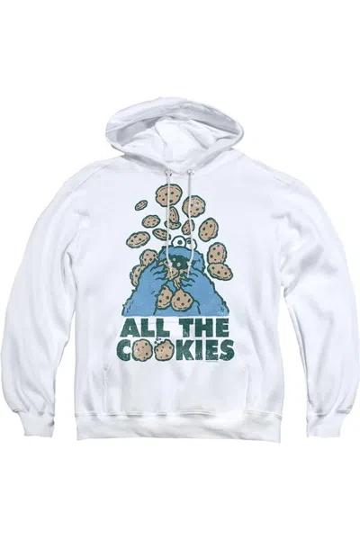 Gildan Sesame Street All The Cookies Adult Pull Over Hoodie In White