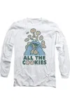 Gildan Sesame Street All The Cookies Long Sleeve Adult Tee / T-shirt In White