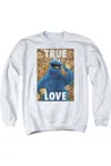 Gildan Sesame Street Beautiful Cookies Adult Crewneck Sweatshirt In White