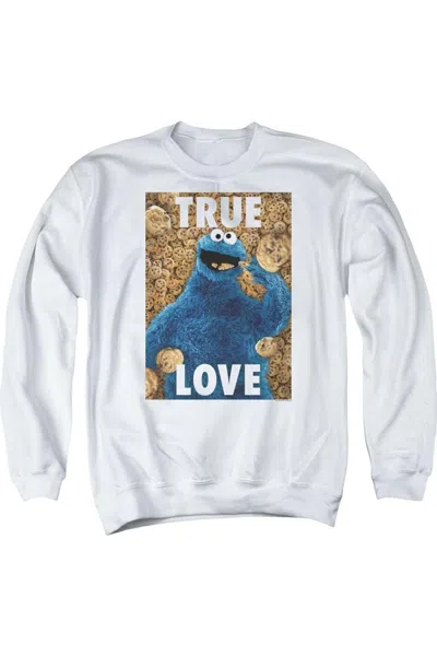 Gildan Sesame Street Beautiful Cookies Adult Crewneck Sweatshirt In White