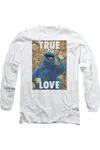 Gildan Sesame Street Beautiful Cookies Long Sleeve Adult Tee / T-shirt In White