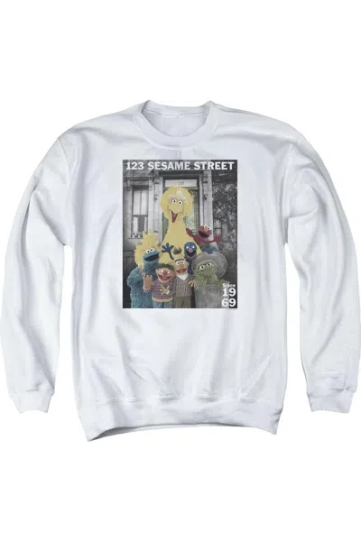 Gildan Sesame Street Best Address Adult Crewneck Sweatshirt In White