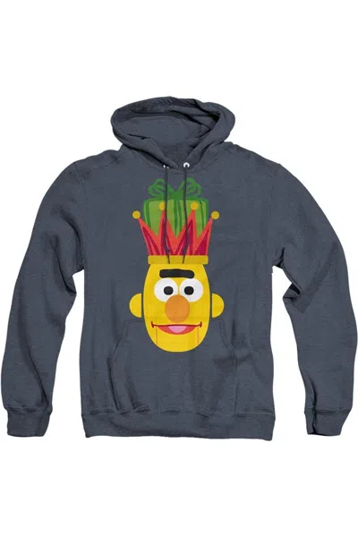 Gildan Sesame Street Christmas Nutcracker Bert Adult Heather Hoodie In Blue