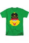 Gildan Sesame Street Christmas Nutcracker Big Bird Short Sleeve Adult Tee / T-shirt In Green