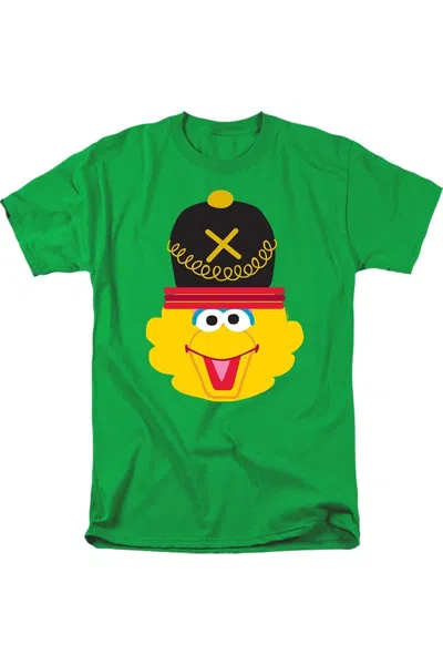 Gildan Sesame Street Christmas Nutcracker Big Bird Short Sleeve Adult Tee / T-shirt In Green