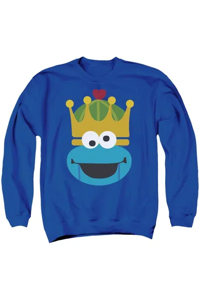 Gildan Sesame Street Christmas Nutcracker Cookie Monster Adult Crewneck Sweatshirt In Blue