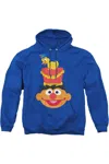 Gildan Sesame Street Christmas Nutcracker Ernie Adult Pull Over Hoodie In Blue