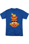 Gildan Sesame Street Christmas Nutcracker Ernie Short Sleeve Adult Tee / T-shirt In Blue