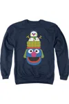 Gildan Sesame Street Christmas Nutcracker Grover Adult Crewneck Sweatshirt In Blue