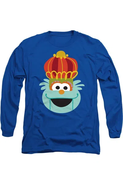 Gildan Sesame Street Christmas Nutcracker Rosita Long Sleeve Adult Tee / T-shirt In Blue