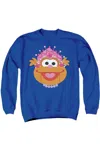 Gildan Sesame Street Christmas Nutcracker Zoey Adult Crewneck Sweatshirt In Blue