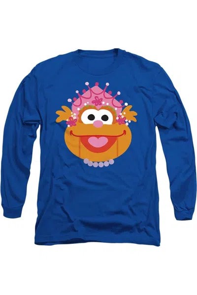 Gildan Sesame Street Christmas Nutcracker Zoey Long Sleeve Adult Tee / T-shirt In Blue