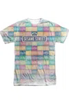Gildan Sesame Street Color Block Short Sleeve Adult Poly Crew T-shirt In White